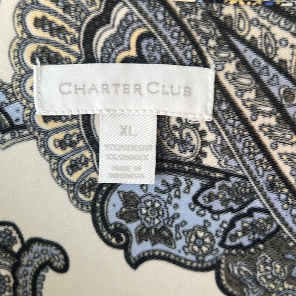 Paisley Cowl neck Sleeveless XL Charter Club Top - Picture 4 of 7